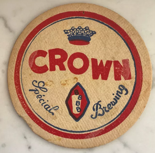 Ancien sous bock brasserie Bouchard bière nord annees 50 modèle épais Crown beer
