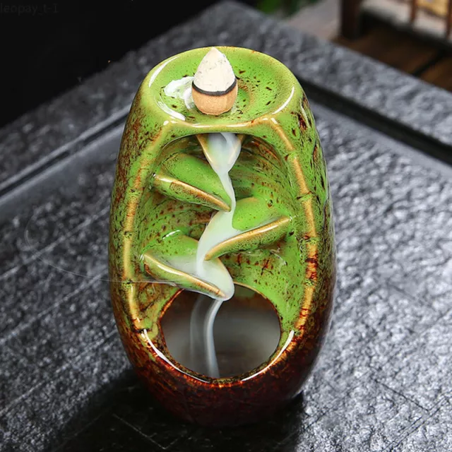 Ceramic Incense Burner Backflow Incense Holder Waterfall Ornaments Decoration