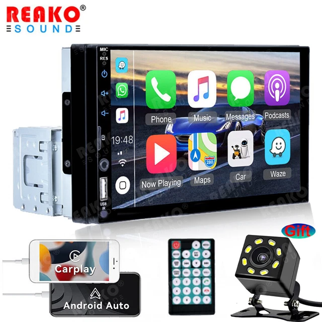 Single 1Din Car Stereo Radio Apple/Android CarPlay BT 7" Touch Screen MP5 Player