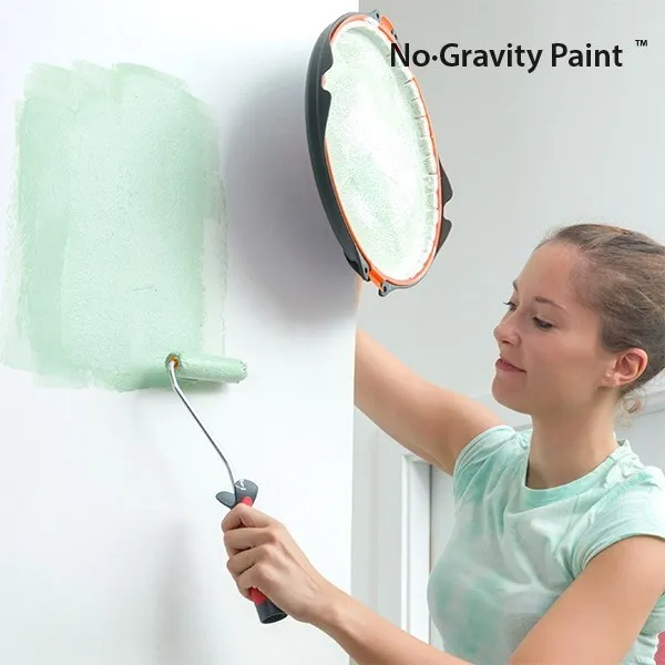 Palet de pintura sin gravedad sin bandeja de derrame fácil pintura con 2 almohadillas