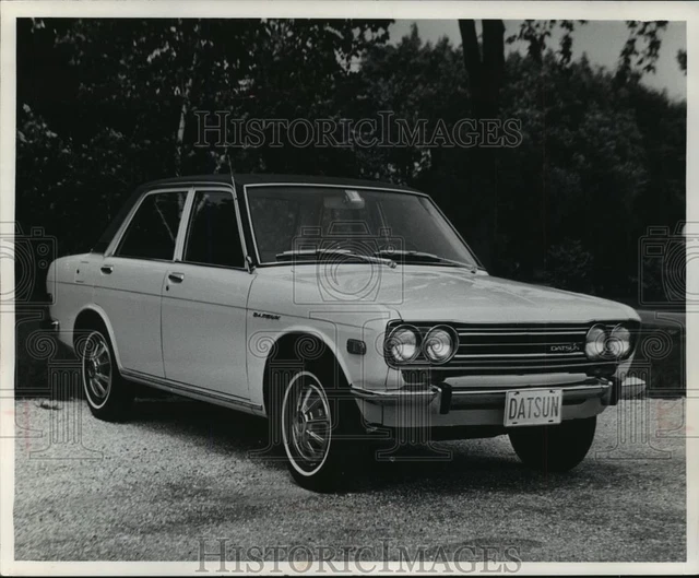 1972 Press Photo Japanese made Datsun 510 four door sedan.