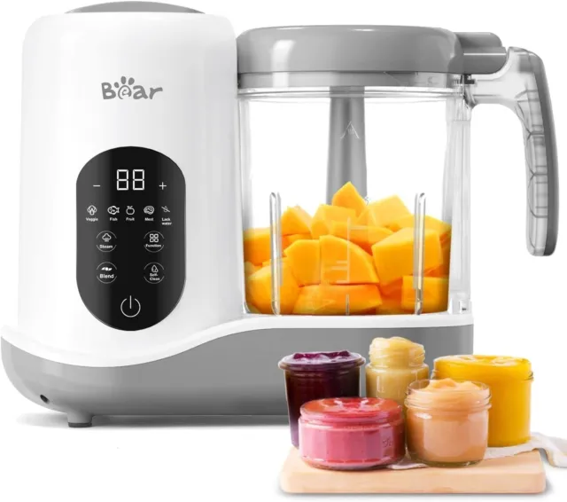 Bear 2023 Baby Food Maker | One Step Baby Food Processor Steamer Puree Blender