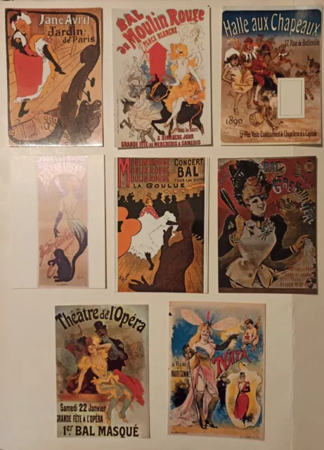 8 carte postale reproduction affiches anciennes publicitaires sorties Paris