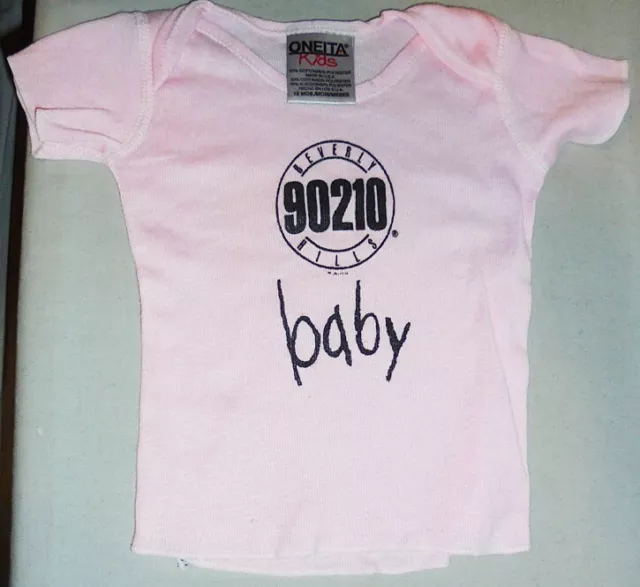 -NOS-1990's -BEVERLY HILLS 90210- Vintage TV Cast/Crew Gift Pink 6M Baby T-Shirt