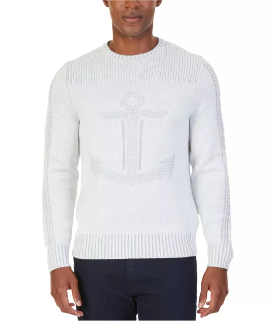 Nautica Mens Intarsia Anchor Pullover Sweater