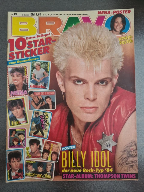 BRAVO 19/1984 Heft Komplett -Nena, B. Idol, Status Quo, Shakin' Stevens, Queen -