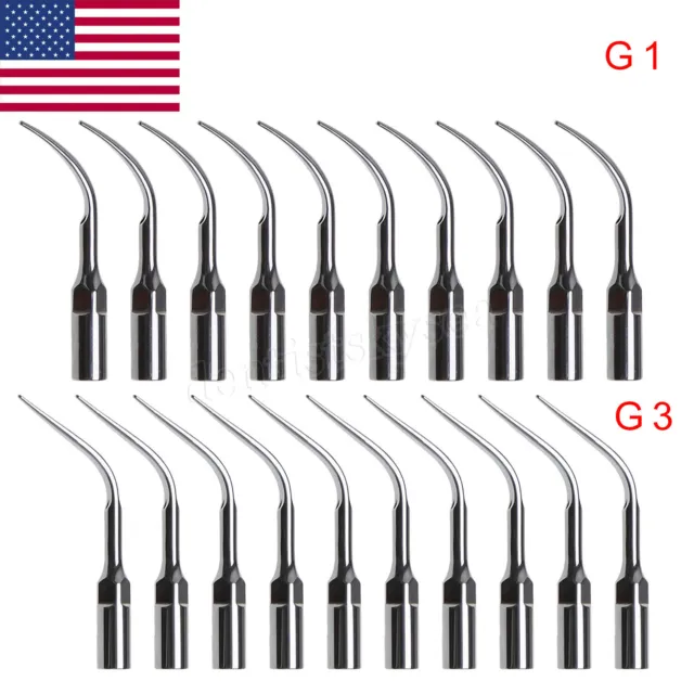 20 Dental Ultrasonic Scaler Scaling Tips G1 G3 Fit EMS Handpiece USA ZI-Y