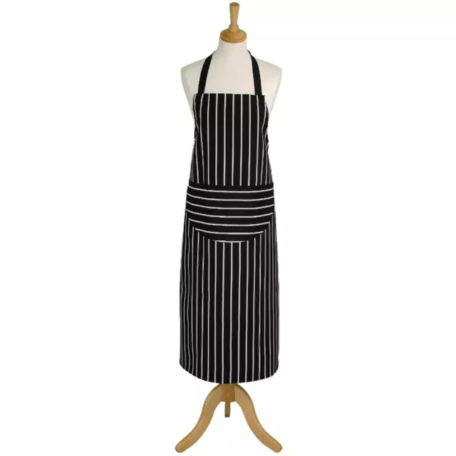 Dexam Butchers Stripe Long Adult Apron - Slate Grey