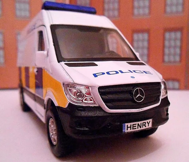 POLICE SPRINTER VAN PERSONALISED Toy Car NAME MODEL boy girl dad  BIRTHDAY GIFT!