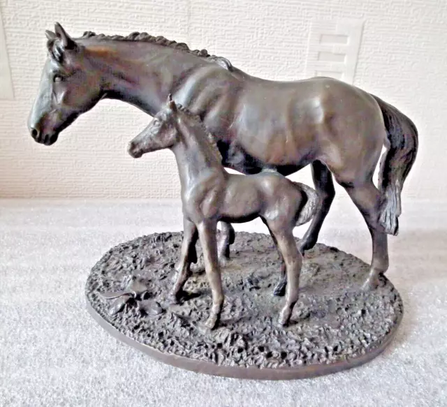 Heredities Mare & Foal Cold Cast Bronze