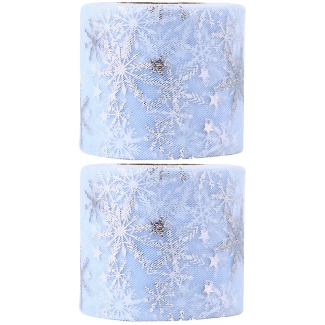 2 Sets Breite Satin Band Hochzeit Tüll Rollen Glitter Tüll Spool