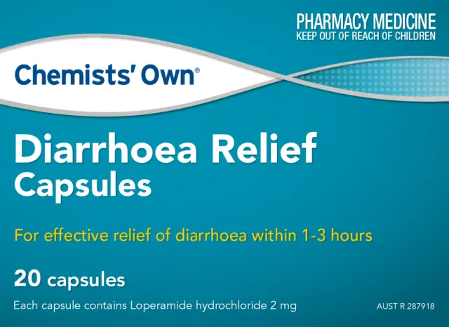 20x Diarrhoea Relief Capsules, Chemits Own Gastrex Gastro stop generic alternate