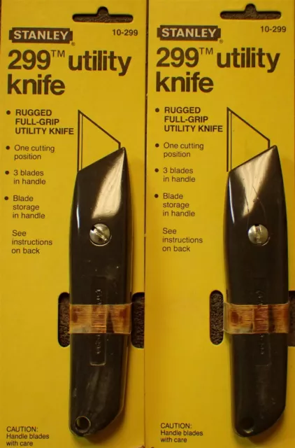 2-Pack 10-299 Stanley Utility Knife-Box Cutter w/3-Blades, Made in the USA, NOS