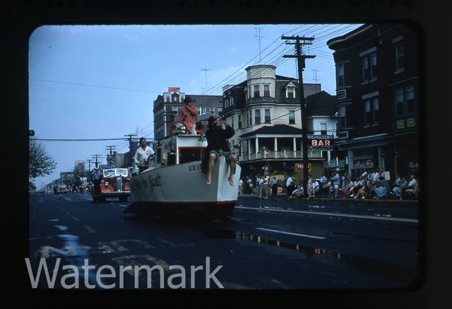 1957 kodachrome Photo slide Atlantic City NJ #4 Fireman Association Parade