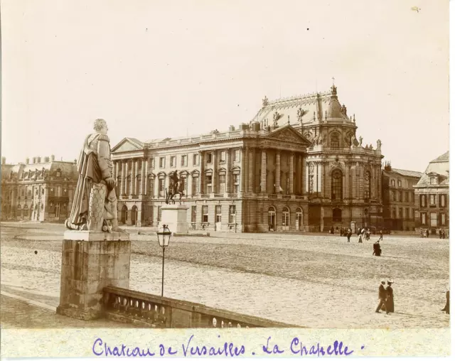 France, Château de Versailles. La Chapelle  Vintage citrate print. Tirage citr