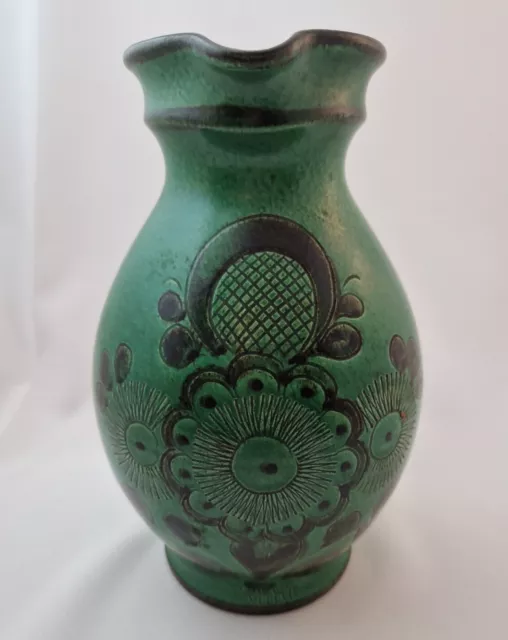 Wilhelm Kagel Vase Keramik Krug Groß Grün Vintage Studiokeramik Deutschland Alt 3