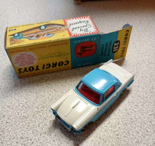 Corgi 231 Triumph Herald Coupe Mint Boxed. Corgi 231 Triumph Herald Coupe Mint Boxed.