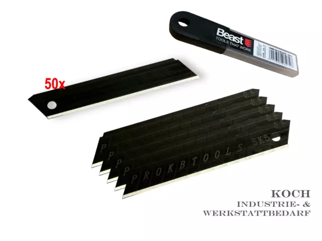 50x Schwarze Ersatzklinge 18mm x 0,5mm Profi Abbrechklinge Cuttermesser Klinge