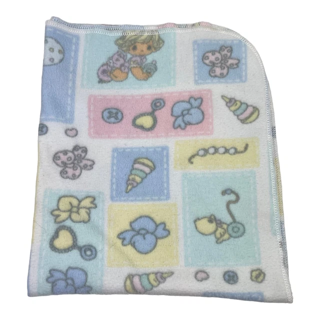 ¿De colección años 90? Manta de bebé lana multicolor unisex momentos preciosos hechos a mano?