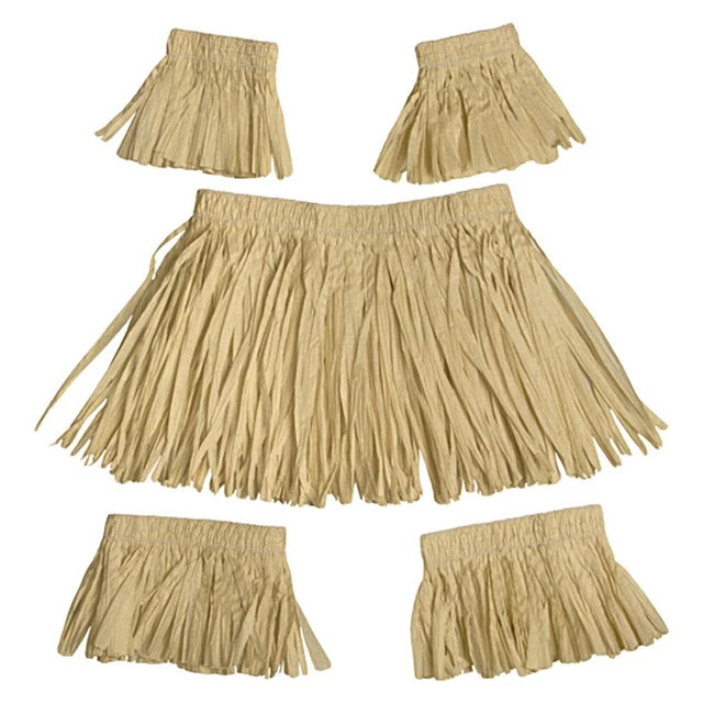 5 Pcs Hawaii Hula Skirt Hawaii Party Skirt Hawaiian Costume Fringe Skirt