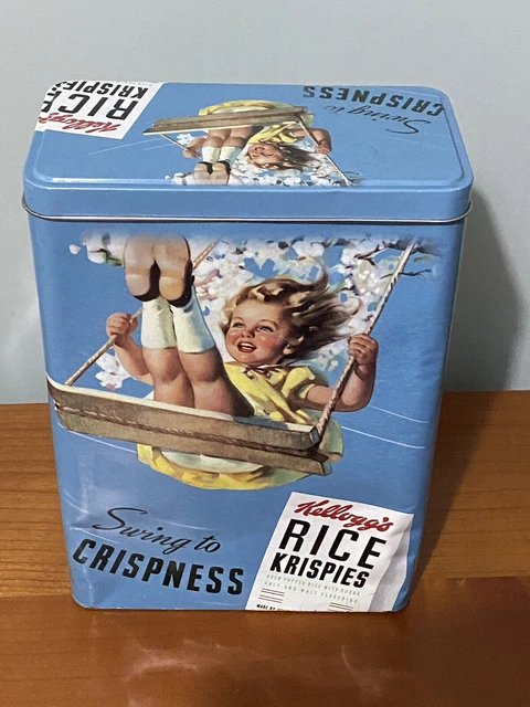 Vintage rice krispies tin light blue