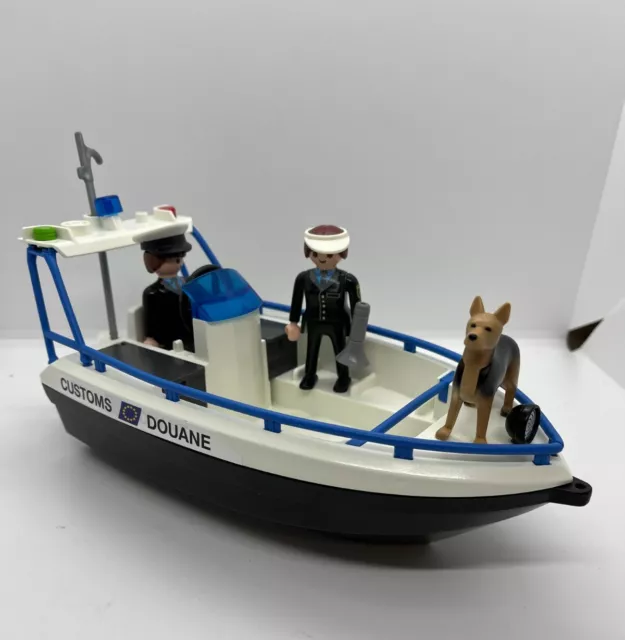 PLAYMOBIL BATEAU DES douanes allemandes #4471 avec 2 figurines policier  chiot et accessoires EUR 20,78 - PicClick FR