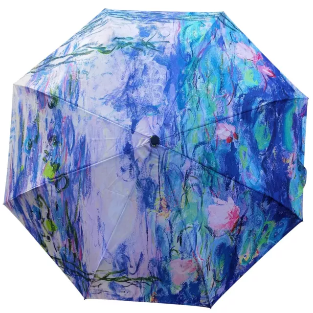 Signare Tapestry Claude Monet Water Lily Art Compact Folding Umbrella Parasol