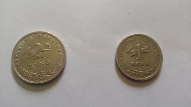 Kroatien, 1 und  Kuna 1995,2013  FAO - 2 Münzen 2