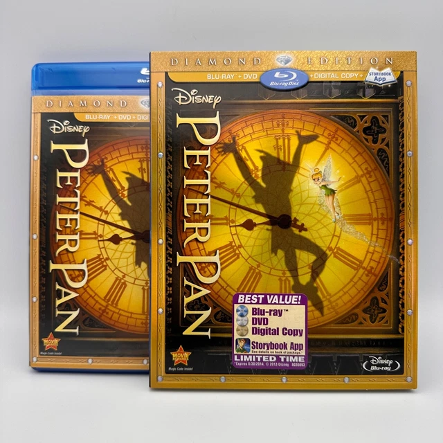 Peter Pan Blu-Ray + DVD Slipcover Disney Diamond Edition *No Digital*