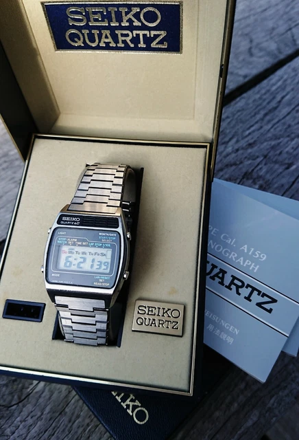 VINTAGE SEIKO A159 4019 Lcd Chronograph Digital Watch 1977 Boxes VINTAGE SEIKO A159 4019 Lcd Chronograph Digital Watch 1977 Boxes