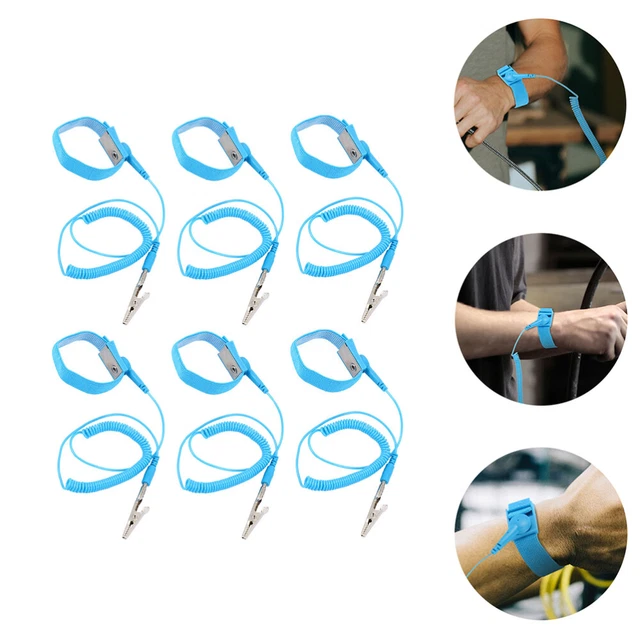 6pcs Électrostatique Sangle Sangle Anti Bracelet Bracelet