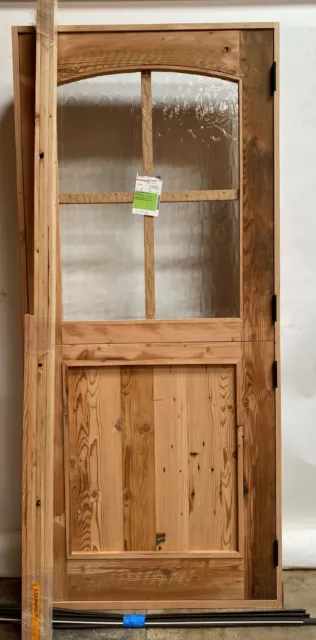 Rustic reclaimed solid Doug Fir DUTCH door architectural glass IN STOCK 24 hr 3