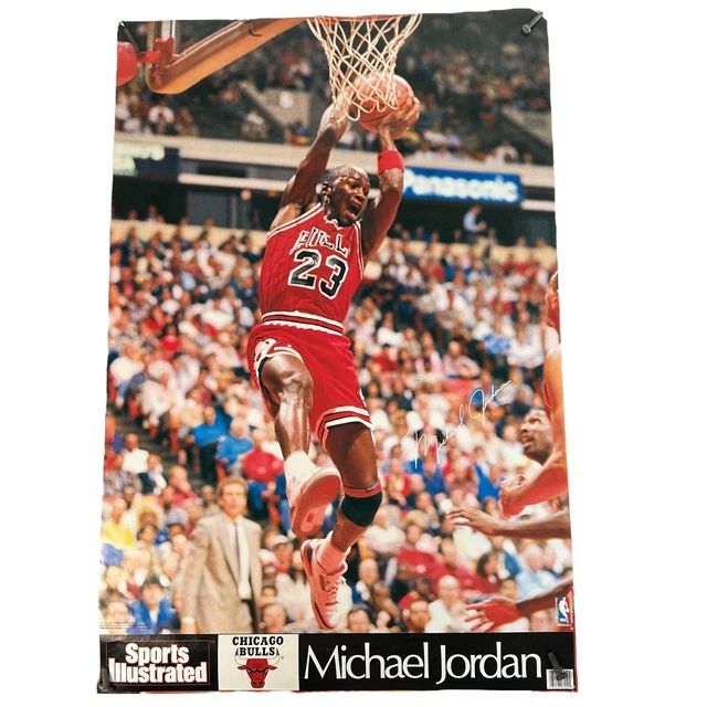 VINTAGE MICHAEL JORDAN Poster Chicago Bulls Sports