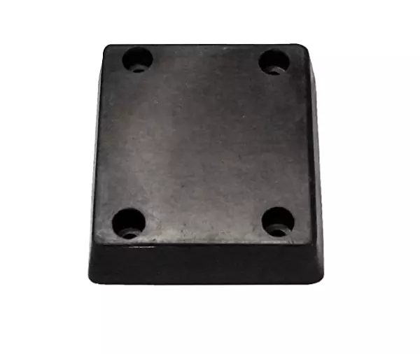 R Model Rubber Molded Dock Bumper, Rectangular, 4 Holes, 13" Length, 12" Width,