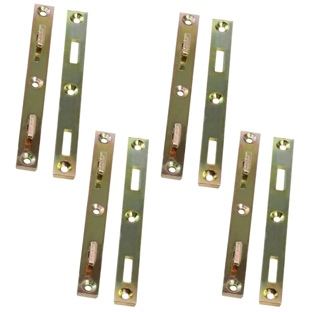 5" Long Heavy Duty Steel Bed Rail Frame Fasteners, Zinc Plated, Set of Four Pair