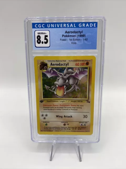 Aerodactyl 1999 Pokemon Fossil 1st Edition #1 Holo Pre-Release (PSA 9)