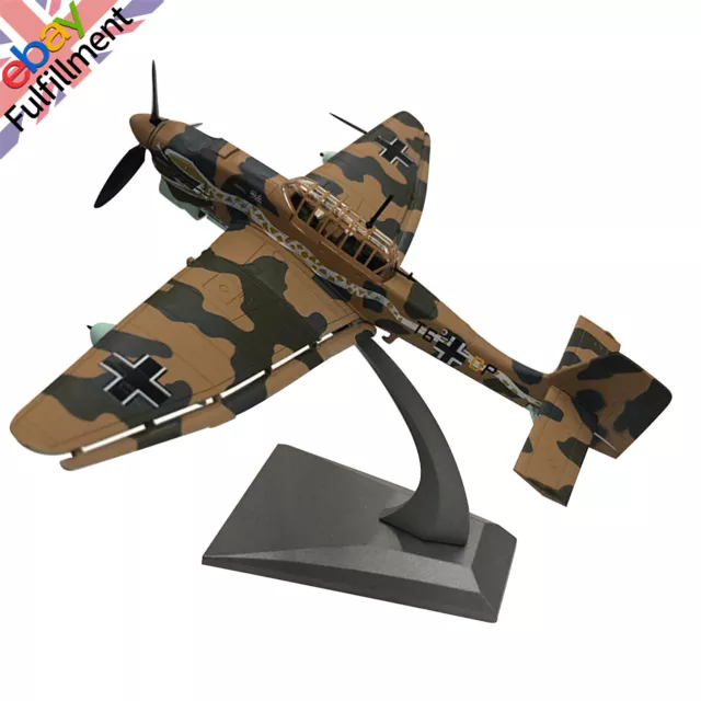 1/72 WWII German Air Force Stuka Ju-87 Bomber Model Military Fighter Ornaments a