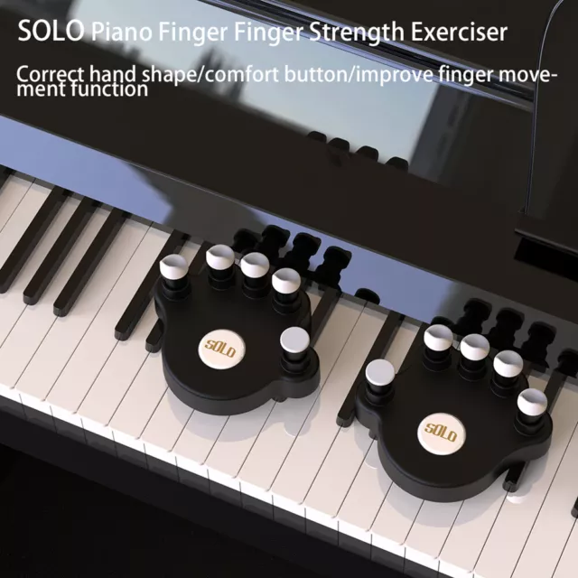 1 Pair Piano Finger Trainers Hand Strength Exerciser for Beginner (Black) 3