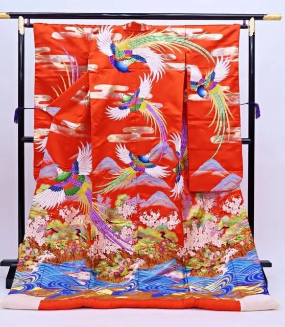 Japanese Kimono Uchikake Wedding Pure Silk  japan 853