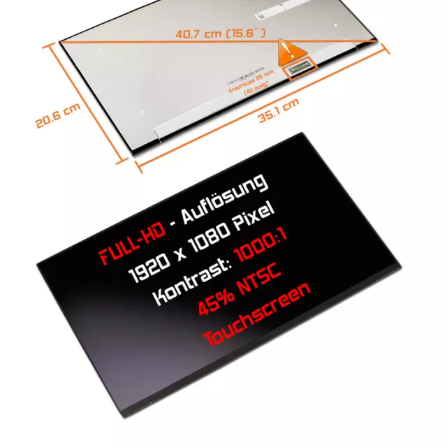 15,6" LED Touch Display matt passend für Dell DP/N: NM22V CN-0NM22V Full HD