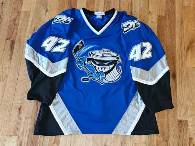 Source Custom Black Blue White Galante Brent Stitched Danbury Trashers  Hockey Jersey on m.