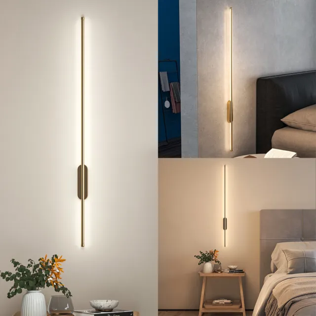 Gold Long Strip Lights LED Indoor Bedside Sofa Wall Light Up Down Sconce