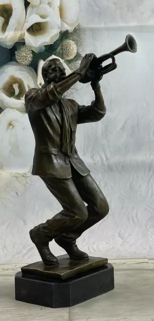 Hip Trumpet Player Bronze Sculpture Jazz Musician Statue American HOME DECOR Art