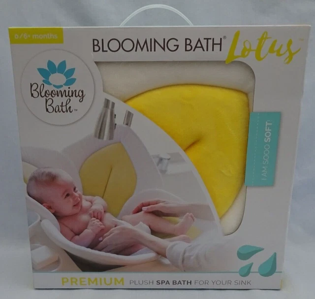Blooming Bath Lotus Baby Bath Bathing Plush Mat for Sink Flower Yellow 0-6mo NIB