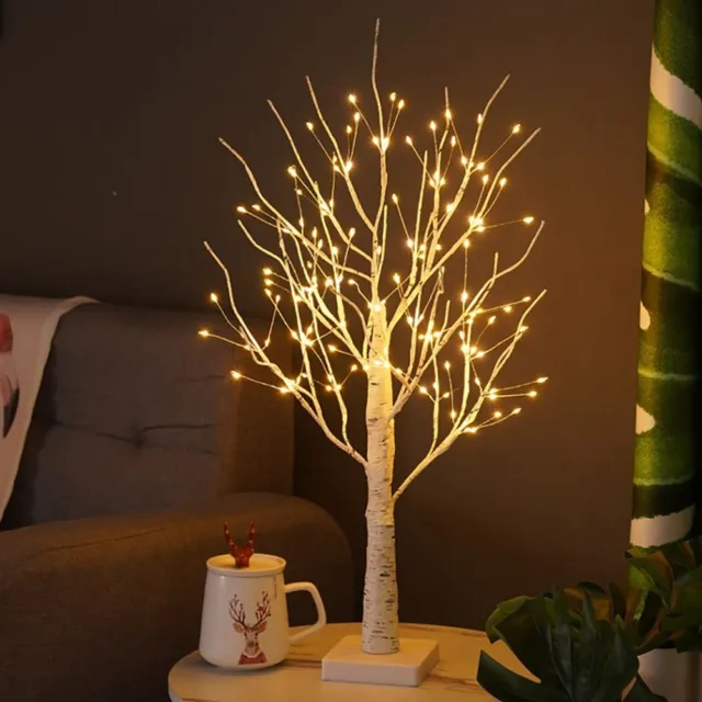 Lampada da tavolo scrivania luce LED decorazioni natalizie Pasqua betulla albero