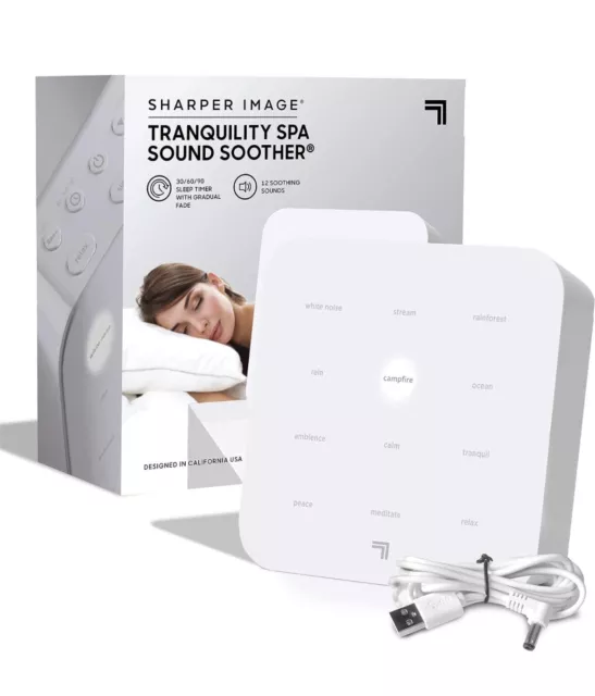 Sharper Image Tranquility Spa Sound Soother 12 Calming Sounds Automotic Timer