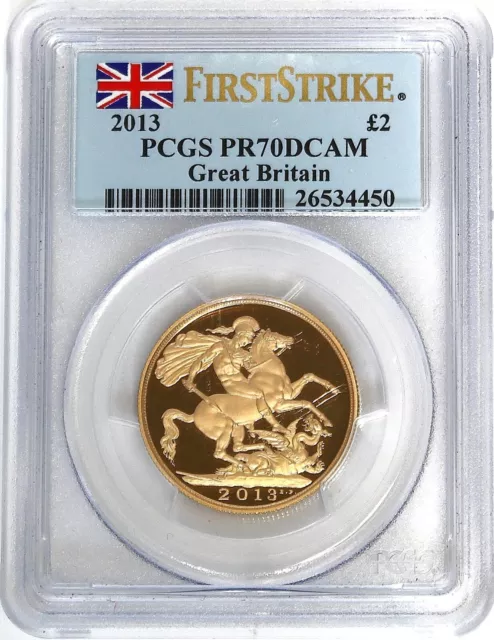 2013 G. Britain St. George & the Dragon Gold Double Sovereign PCGS PR70 DCAM FS