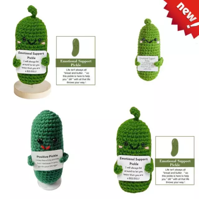 HANDMADE EMOTIONAL SUPPORT Pickled Cucumber Gift,Crochet Support