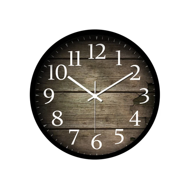 Ménage pendaison murale motif créatif en bois grande horloge murale muette