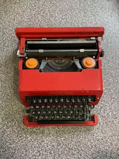 Olivetti Valentin Rouge Seau Machine à Écrire Rétro Antique